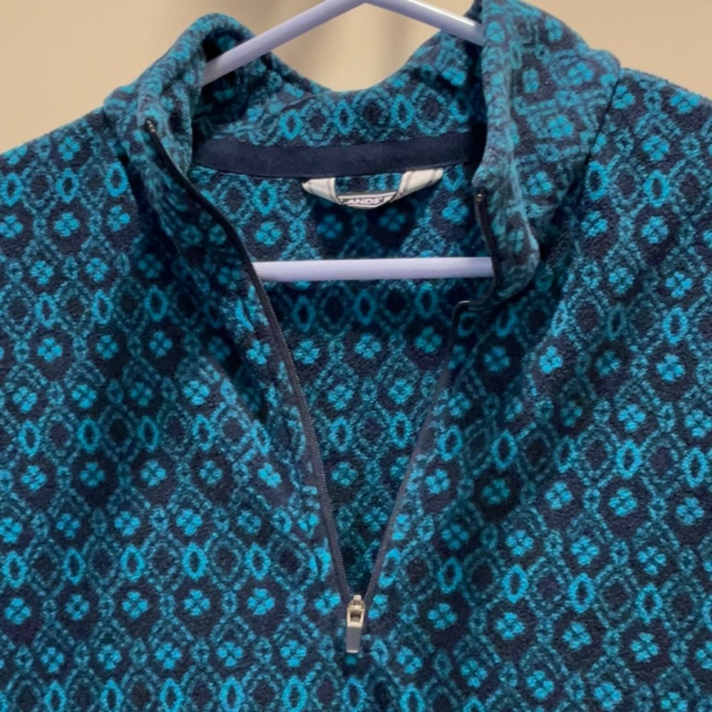 Lands End Quarter-Zip Fleece Top, Size LP